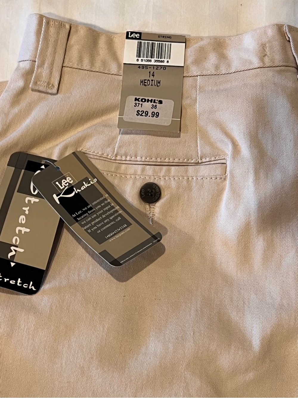 Lee Women's Stretch Khakis - Size 14 Medium - NWT - Beige/Tan